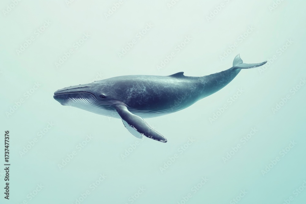 Fototapeta premium Majestic humpback whale in ocean depths for marine conservation awareness