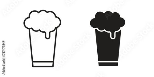 Pint of beer icon vector sign symbol