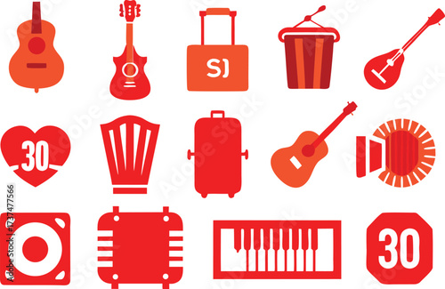 30 street musician icons bundle scalable vector graphics for music and performance themes