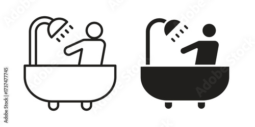 Person Bathing icon vector sign symbol