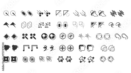 Big Abstract Set Collection Black Quotemarks Speech Punctuation Excerpt Remarks Icons Vector Design Style_9