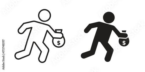 Robbery icon vector sign symbol