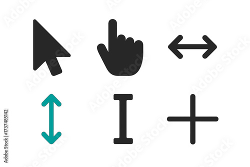 Cursor icons representing different actions for user interface design and navigation