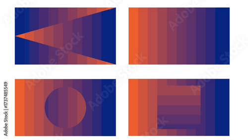 4 wallpaper variant with color gradient and illusion. Wallpaper vector art color and geometric. For wallpaper, background , poster and leaflet.