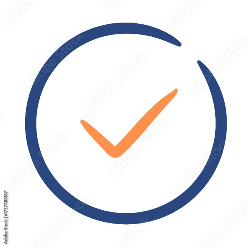 Circle with checkmark approval symbol