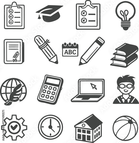 
Educational and School Icons Collection