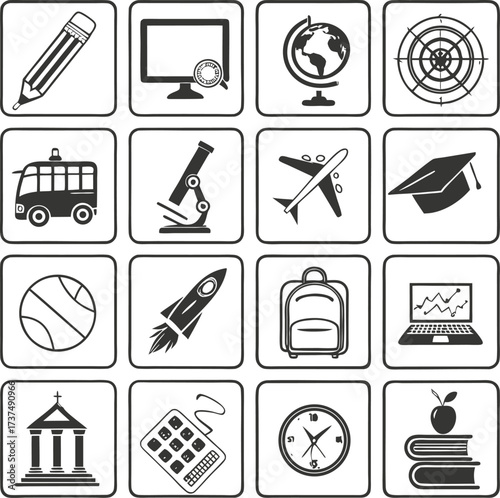 
Educational and School Icons Collection
