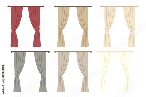 Different styles of curtains displayed in a neat arrangement for home decoration ideas and inspiration