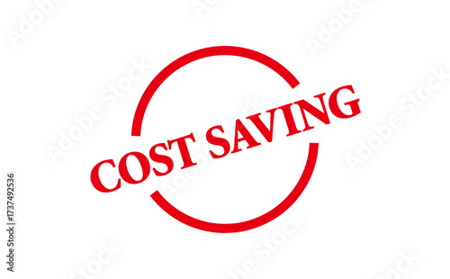 COST SAVING - Red Rubber Stamp With text message COST SAVING
