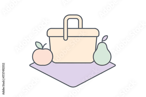 Picnic basket with fruits on a blanket showcasing a delightful outdoor gathering idea