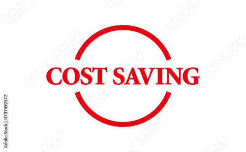 COST SAVING - Red Rubber Stamp With text message COST SAVING

