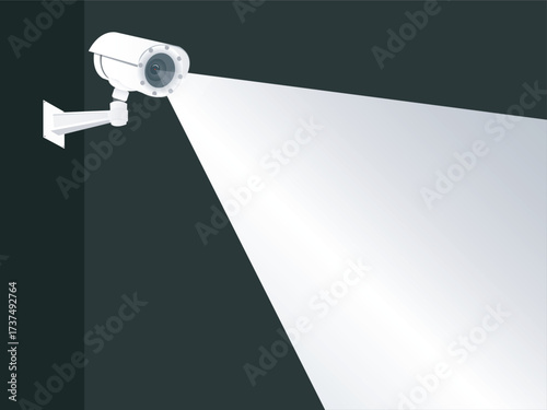 Isolated model of digital CCTV electronic camera equipment for surveillance and monitoring, high-tech security technology illustration on clean background, ideal for modern safety system designs EPS10