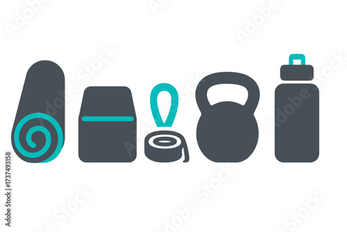 Equipment collection for fitness training in a home gym setting