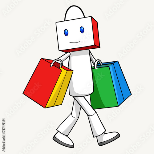 Happy man carrying shopping bags