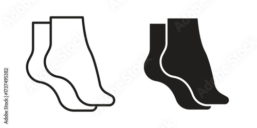 Tiptoe feet icon vector sign symbol
