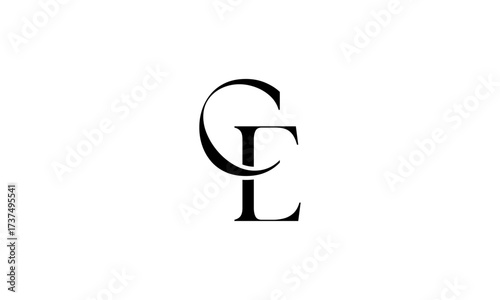 CE initial letters, monogram logo
