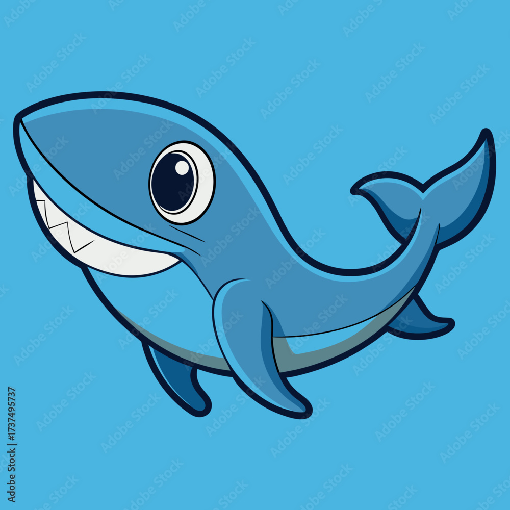 Fototapeta premium vector illustration of cartoon shark