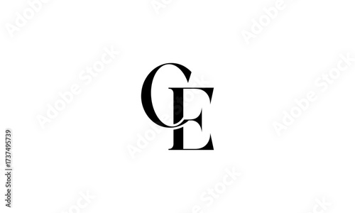 CE initial letters, monogram logo