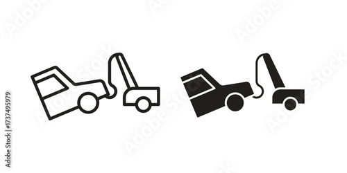 Towed car icon vector sign symbol