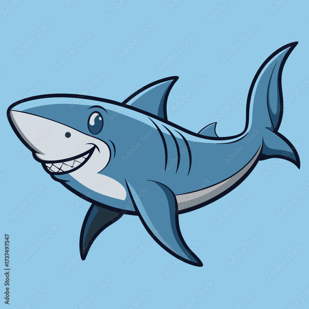 Obraz premium shark cartoon isolated on white