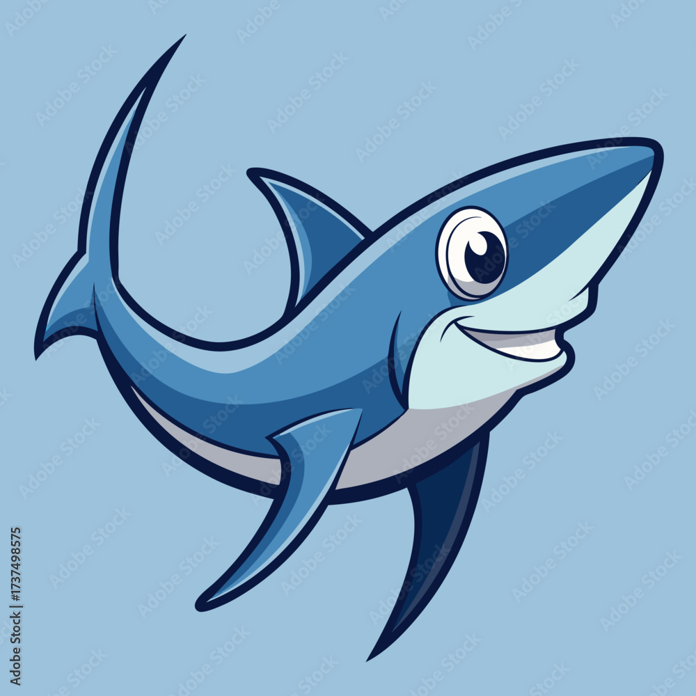 Fototapeta premium shark cartoon isolated on white background