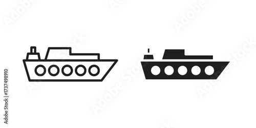 Warship icon vector sign symbol