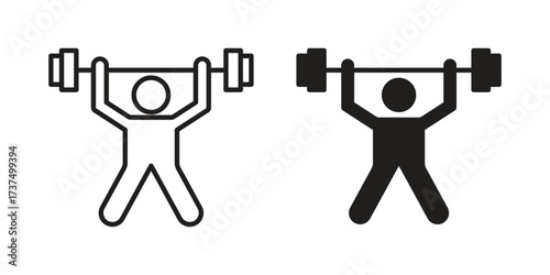 Weightlifter icon vector sign symbol