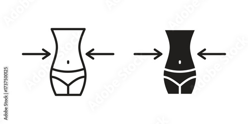 Women waist icon vector sign symbol