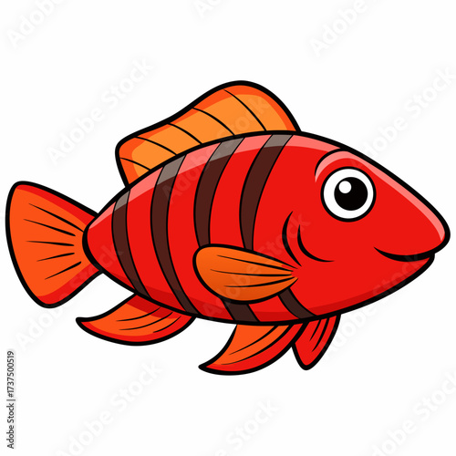 vector illustration of a goldfish