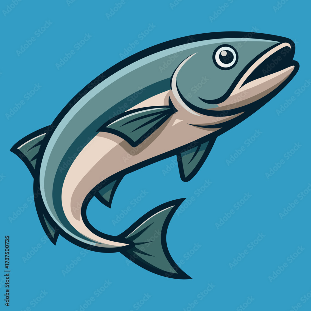 Naklejka premium vector illustration of a cartoon shark