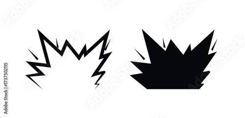 Explosion blast burst detonation boom vector icon. jagged starburst silhouette for comic effect, sale badge, sticker, scalable