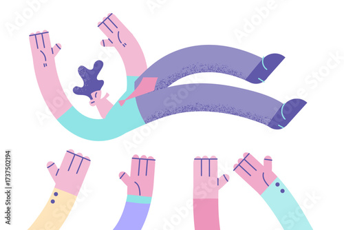 Job success, winning prize, goal achievement celebration concept.