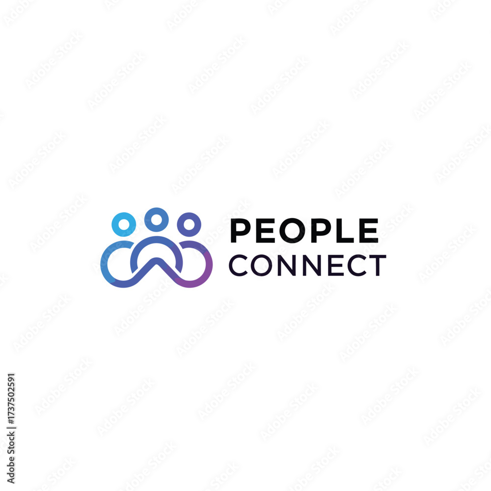 Naklejka premium People Connect Logo Vector Illustration