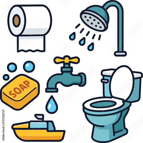 Bathroom hygiene equipment and cleaning supplies