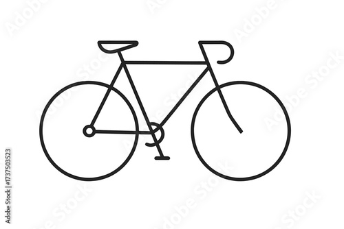 Minimalist black classic road bicycle for cycling, sport, and urban mobility