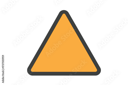 Bright orange warning triangle signaling caution in traffic safety