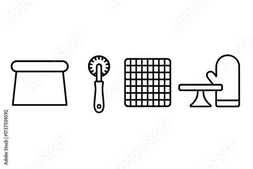 Essential baking tools and kitchen utensils for home cooking and pastry preparation