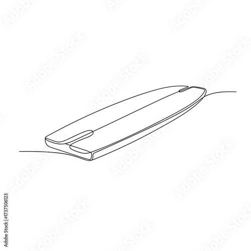 Swimming kickboard in minimalist one-line drawing style