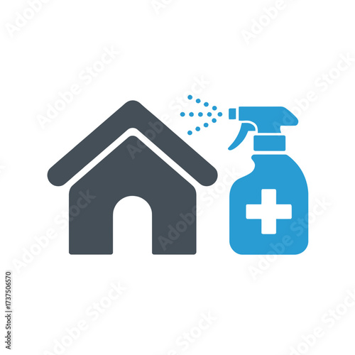 House cleaning spray concept of disinfection, sanitization, hygiene, and protection against virus