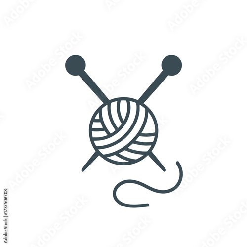 Ball of yarn with knitting needles a classic craft for creating cozy items and expressing creativity