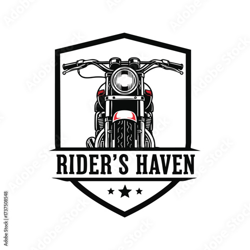 Vintage Motorcycle Riders Haven Logo Emblem.