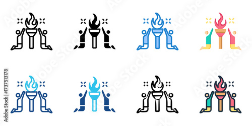 Festive rituals icon set multiple style collection 
