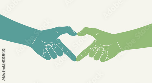 Wallpaper Mural Modern Flat Hands Making Heart Shape Together Sign Symbol Illustration Torontodigital.ca