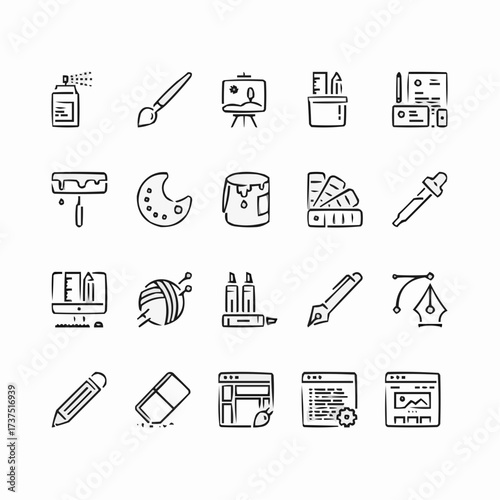Discover a vibrant collection of creative tools and design elements, perfect for artistic projects and modern visual communication.