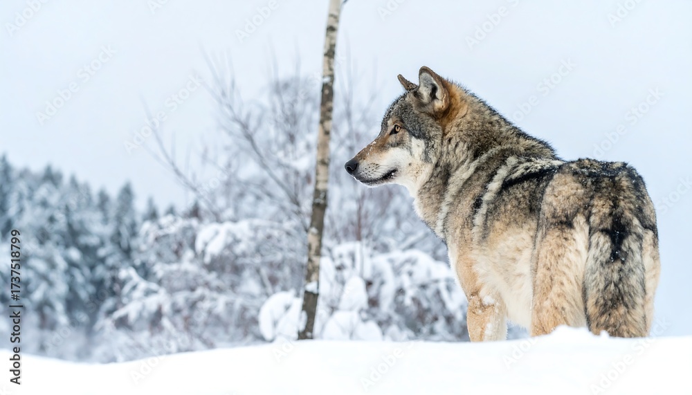 Fototapeta premium Wolf in wintery landscape