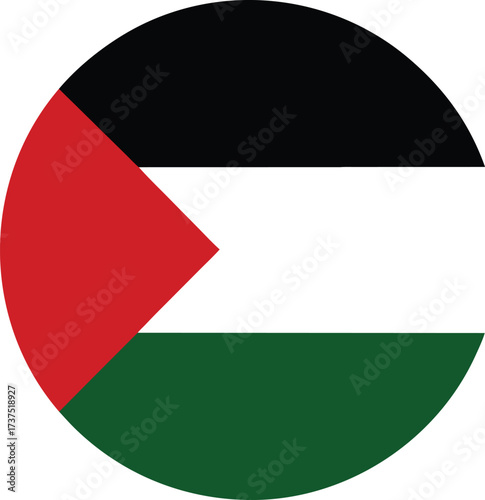 round palestine national flag icon with black white green stripes and red triangle Free Download round palestine national flag icon with black white green stripes and red triangle - GFXLoad