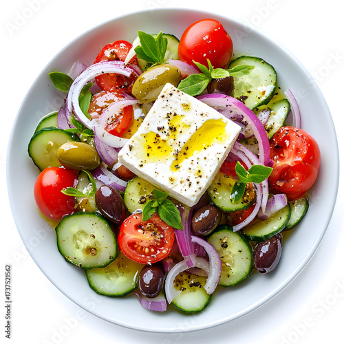 Authentic Horiatiki Salad – Tomato, Cucumber, Olive, and Feta Bowl