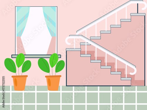 Staircase Concept IllustrationVector Style