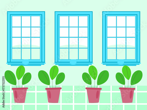 Window Concept IllustrationVector Style