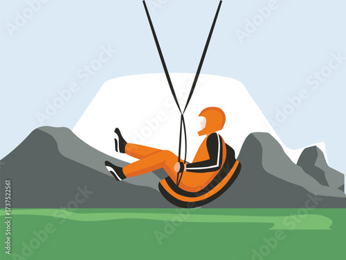 Bungee Jumping Concept IllustrationVector Style